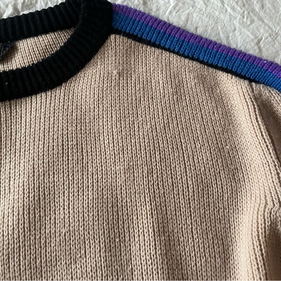 Vintage 80s 90s Dad Grandpa Oversized Colorful Cozy Stripe Funky Sweater - Picture 11 of 16